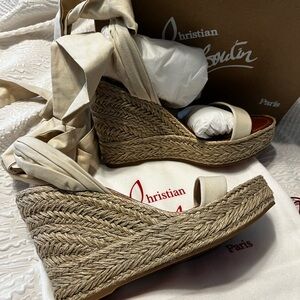 Christian Louboutin Monica Du Desert heels, Size 42, Color: chalk/natural